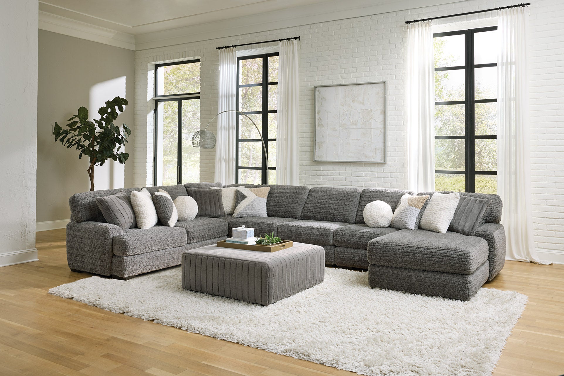 Perch 4 Piece Sectional: Doodle Iron Main image